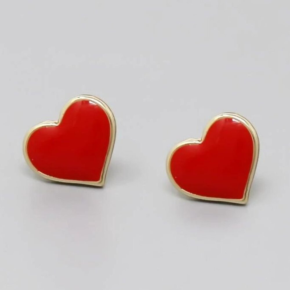 Heart Lovin' Red and Gold Earrings NWT
